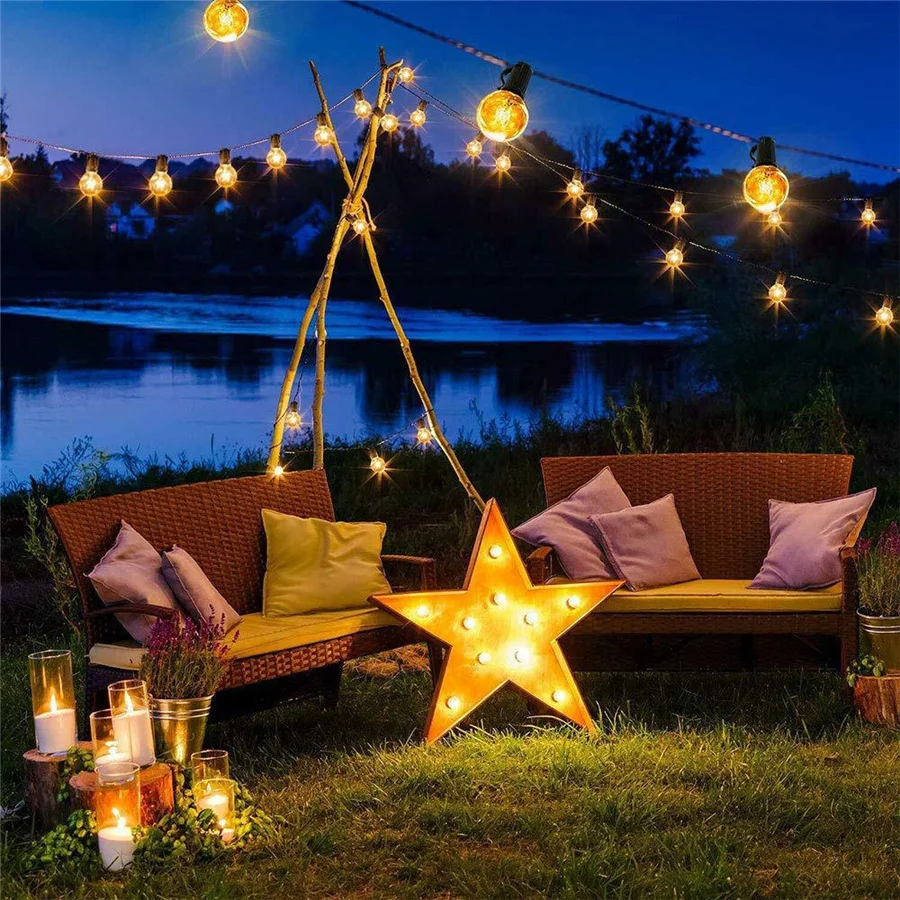 Tirvose 25Ft Garden String Lights ghirlanda di natale lampadina a globo impermeabile festone Fairy Lights Outdoor Party Wedding Patio Decor