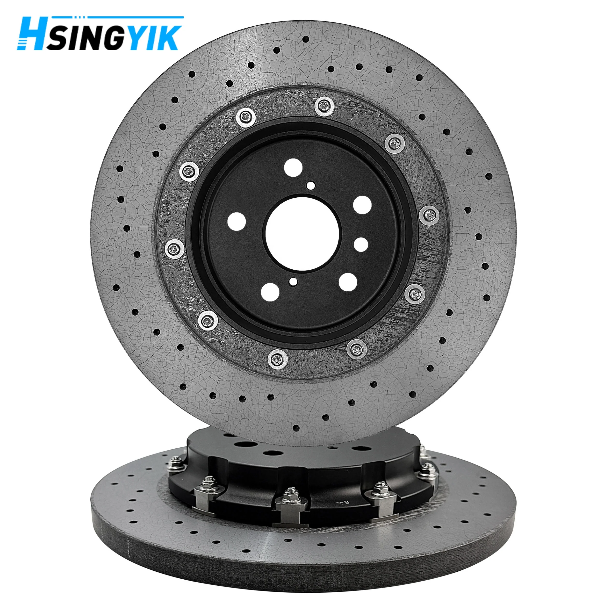 Hsingyik Racing Rear Carbon Ceramic Brake Disc Rotor For Toyota GR Yaris 42431-52190 42432-52010 297X18MM Upgrade To 330X18MM