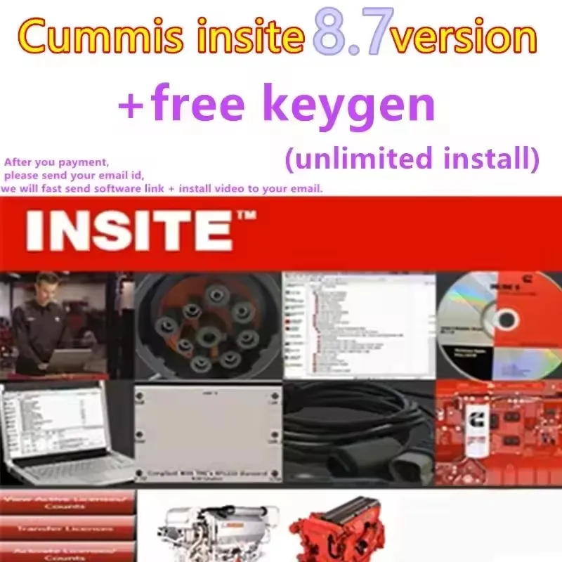 

Newest Cummin Insite 8.9 PRO + free Keygen Cummin 8.9 Engine Diagnostic Software Fault Code Engine Tests Adjustment Remove ECM