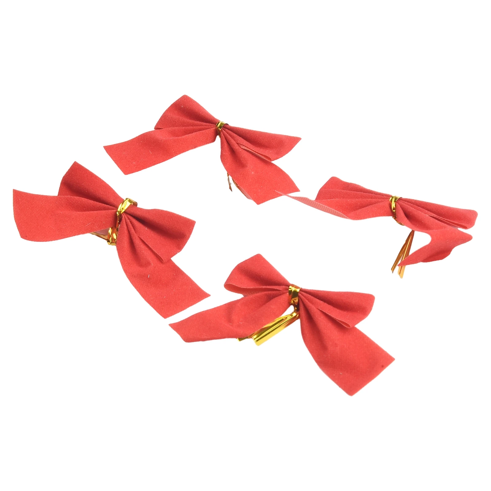 12pcs Butterfly Bow Hanging Deco For Holiday Party Decoration Home Gold Silver Red Bowknot Xmas Tree Ornaments New Year - Image 5