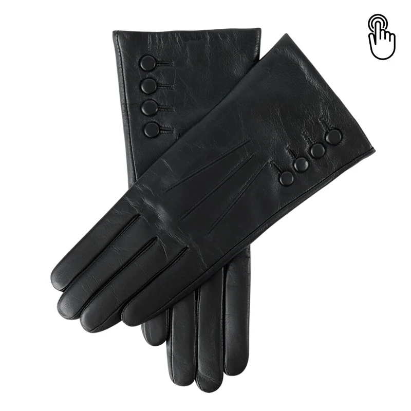 classic-hebe-sle-small-bla-dr-genuine-leather-wool-gloves-women's-autumn-winter-touchscreen-driving-warmth-youth-faion