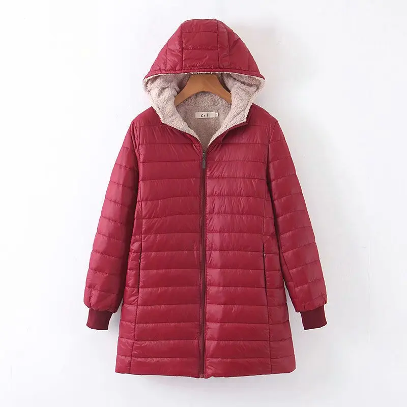 2023 Winter New Korean Version Slim Fit, Waterproof Hooded Mid Length Cotton Coat for Women\'s Warmth