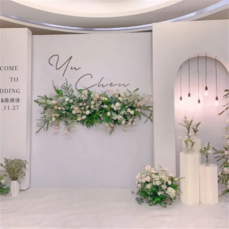 Premium wedding white niche wedding KT background panel layout background wall