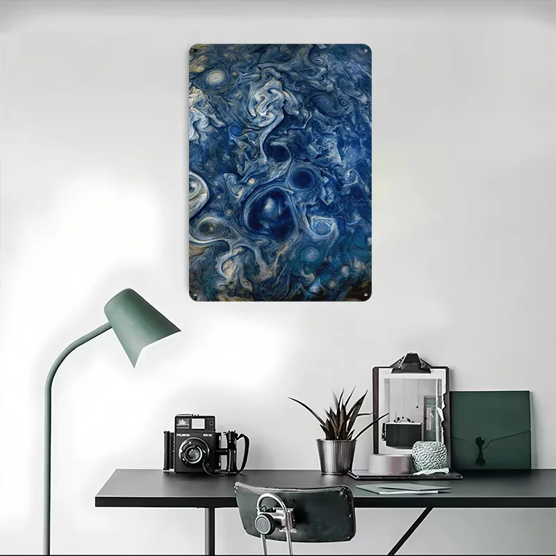 Jupiter Blues Space Metal Poster Bar Accessories for Home Decor Custom Aluminum Metal Signs for Wall Art Decoration Room Items