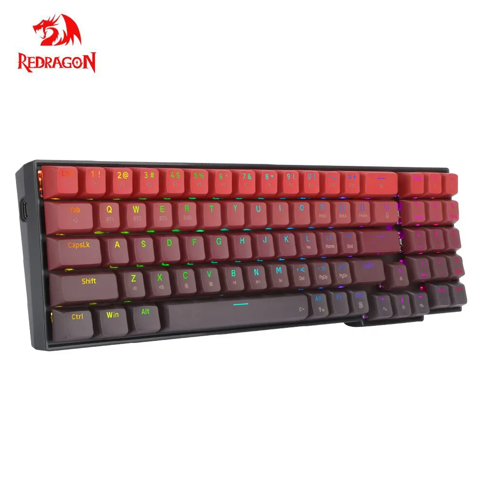 REDRAGON GALIO PRO K637 RGB USB Mechanical Gaming Keyboard Support Bluetooth Wireless 2.4G Gamer 78 Keys for Computer PC Laptop