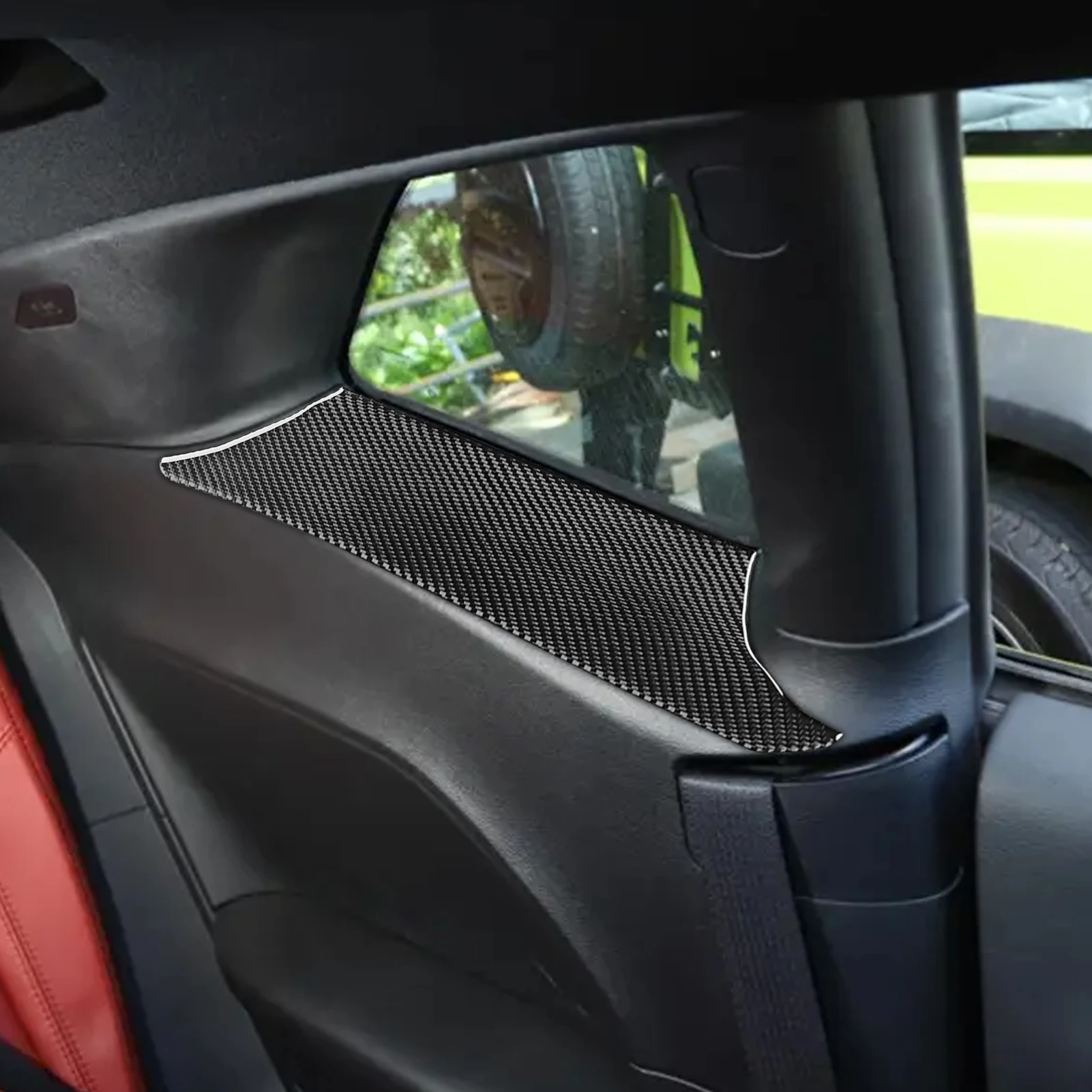 Carbon Fiber Rear Window Decorative Panel Car Accessories Interior Cover Trim Modification Sticker For Dodge Challenger 2015+