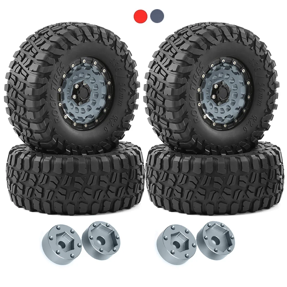 2.6 بوصة معدنية Beadlock عجلة حافة 136 مللي متر المطاط الإطارات الإطارات ل 1/7 1/8 تسلق سيارة CROSSRC MK07 H8h YK4082/83 ترقية الملحقات #1