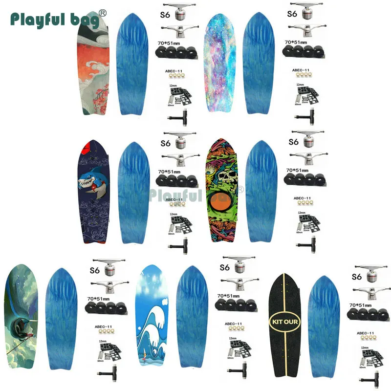 81,5 CM Skateboard S6 Metall lkw Holz Bord Einzigen rocker Komplette skateboard 70MM räder AMB135