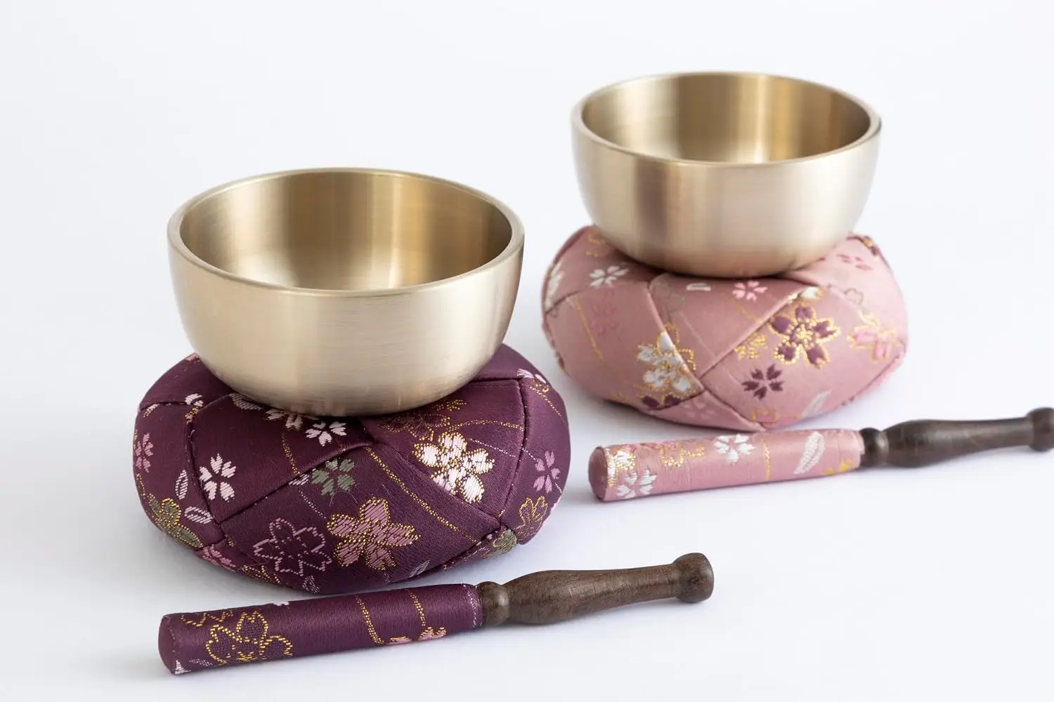 Orin Bell Japanese Buddhist Bell,Mat,bar Set Made in Japan Takaoka, Purple,2.99inch