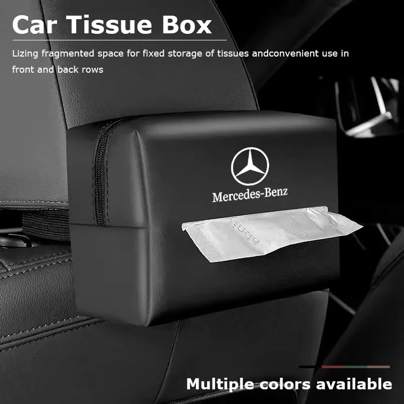 Car Tissue Box Sun Visor Seat Back Paper Towel Storage Bag For Mercedes Benz AMG GLE GLS GLC CLA GLA GLK GLB C197 W204 W205 W169