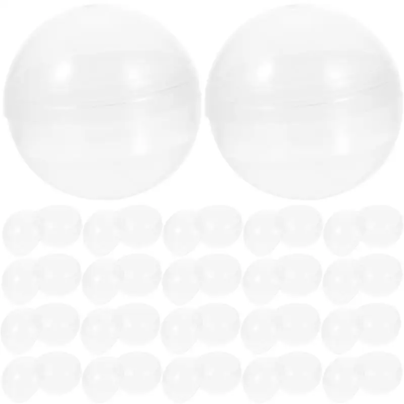 

50pcs Plastic Transparent Balls Multi-purpose Twisted Round Balls Clear Fillable Grab Balls