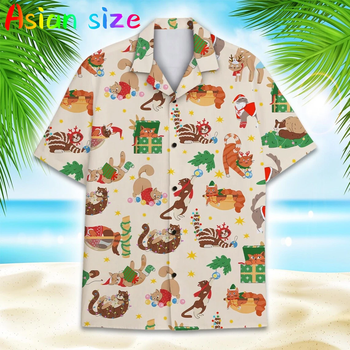 

Летняя рождественская шляпа с 3D котом, рубашки с принтом для мужчин, детская модная уличная одежда, футболка с короткими рукавами, гавайские рубашки, рождественские блузки
