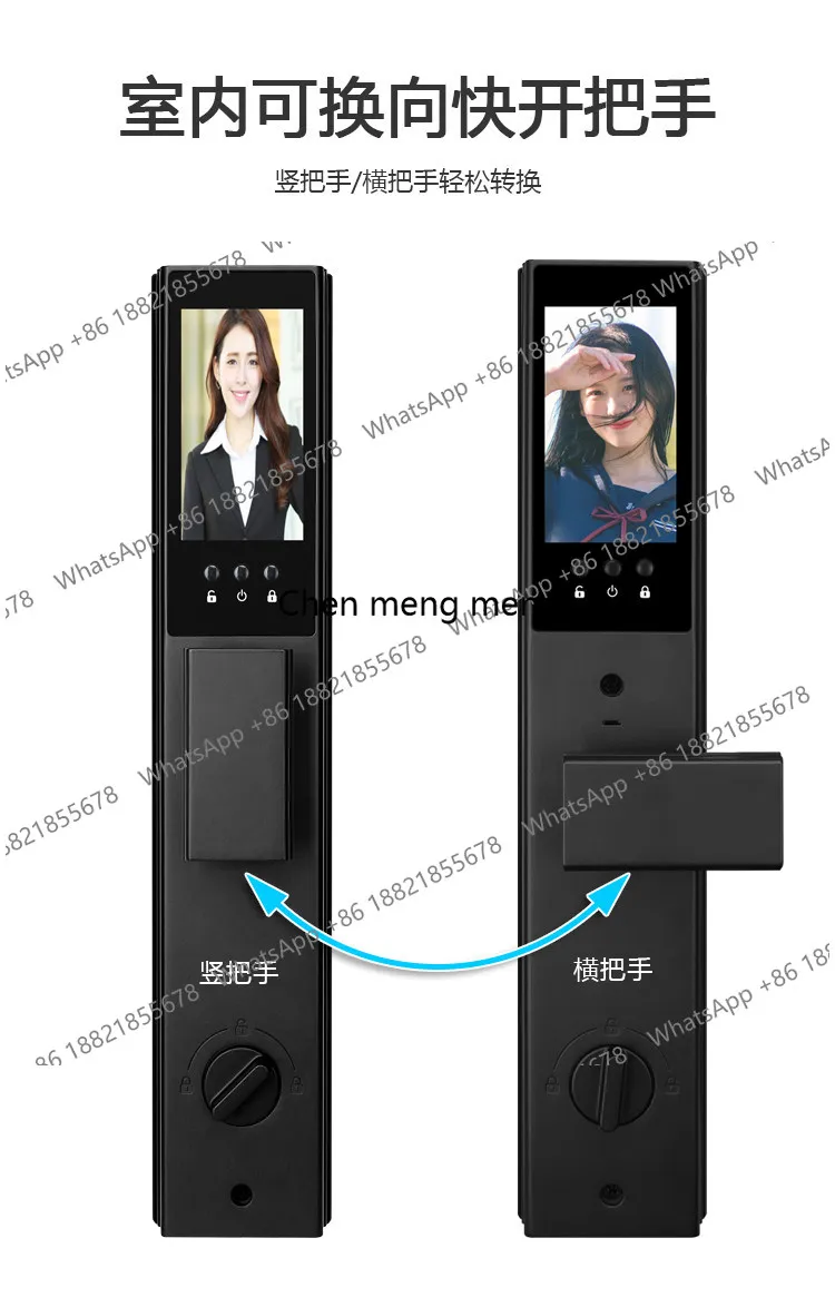 3D facial recognition intelligent palm vein lock active video intercom large screen