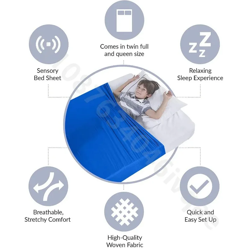 98CM*147CM Kids Sleeping SENSORY BLANKET Children Sensory Compression Sheet Elastic Breathable Pressure Relief Child Bed Cover