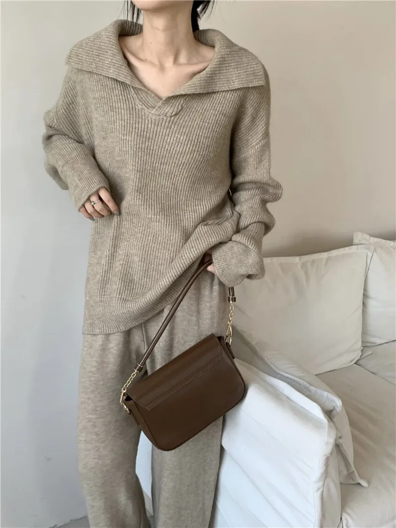 Women Sweater Womens Winter Sweaters Pullover Traf Female Knitting Overszie Long Sleeve Loose Knitted Outerwear Ropa De Mujer