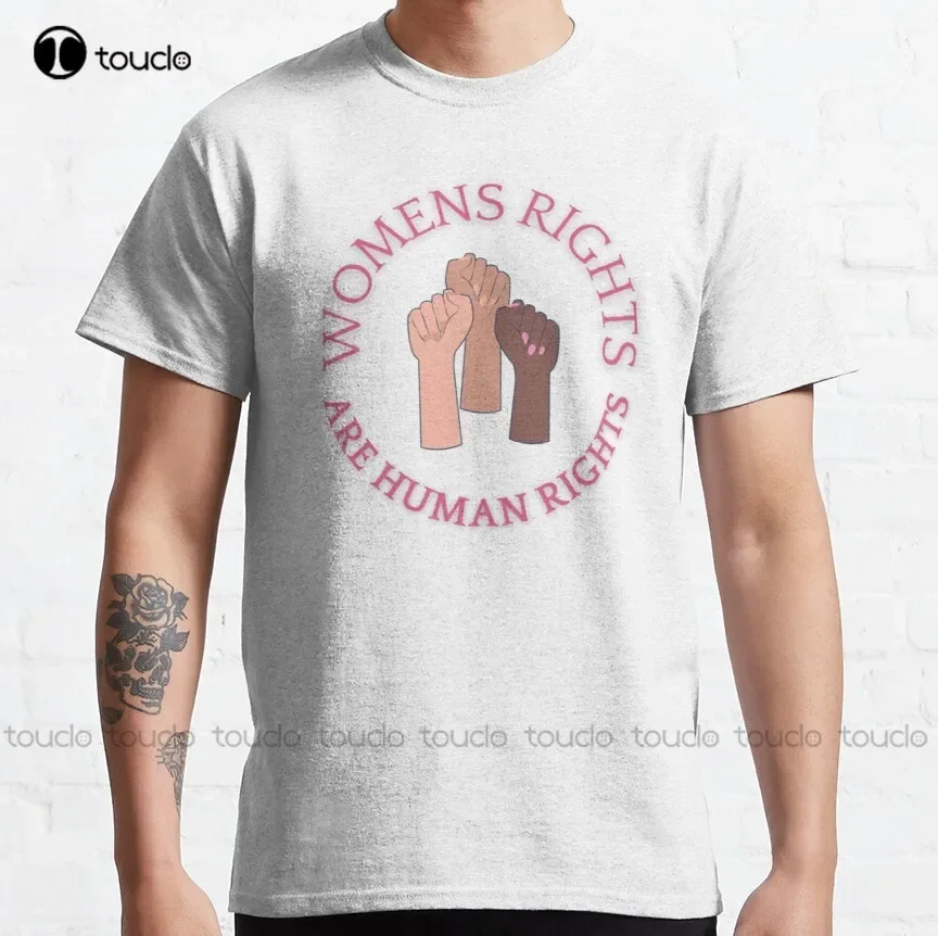 Women'S Rights Are Human Rights Badge Classic T-Shirt White Button Down Shirt Women Fashion Tshirt Summer Xs-5Xl Custom Gift New