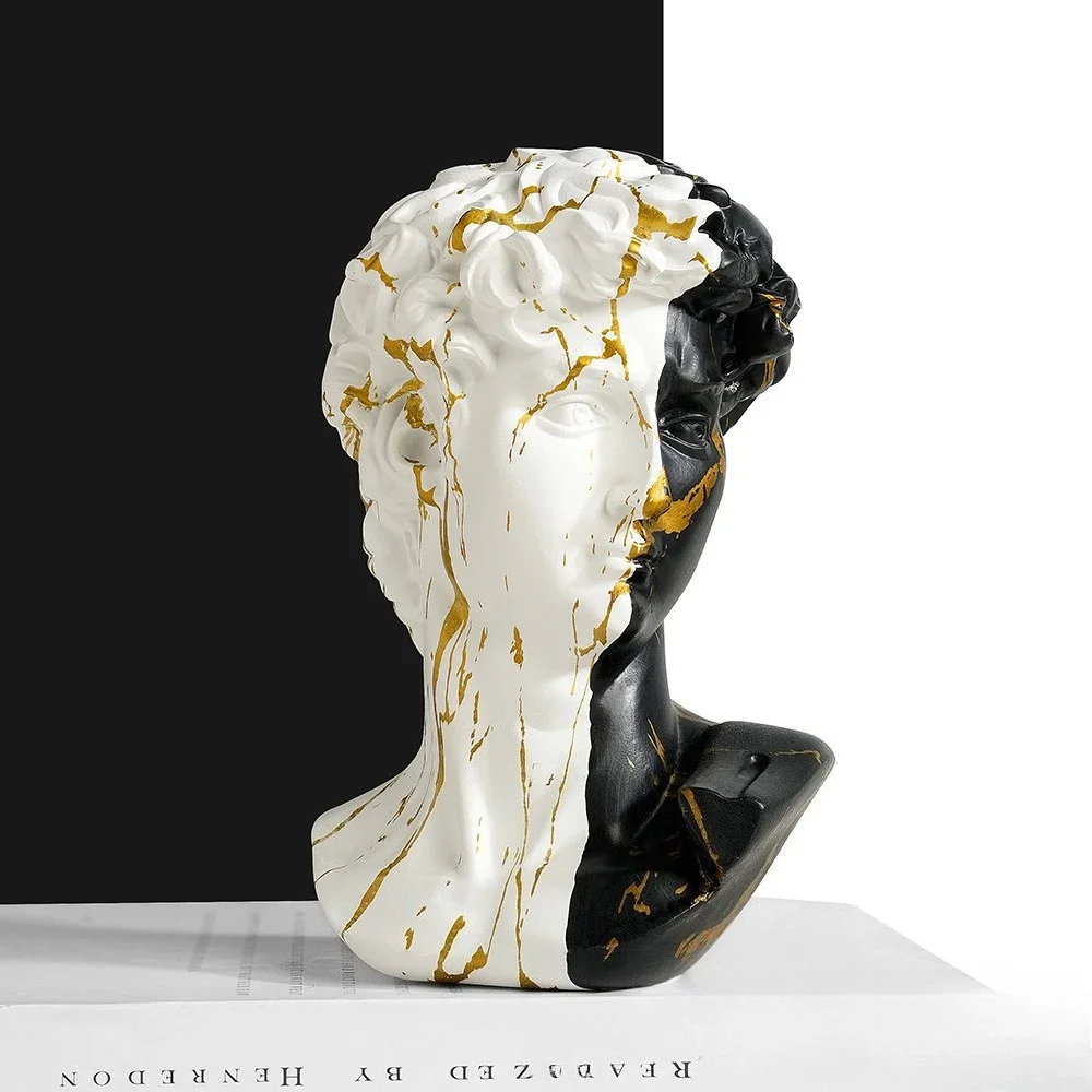 15 cm David-Statue im europäischen Stil, Kunstharz-Skulptur, Michelangelo-Kunst, Büro, Schreibtisch-Dekoration, kleine Kunst-Skulptur, Galerie-Qualitätsreplik