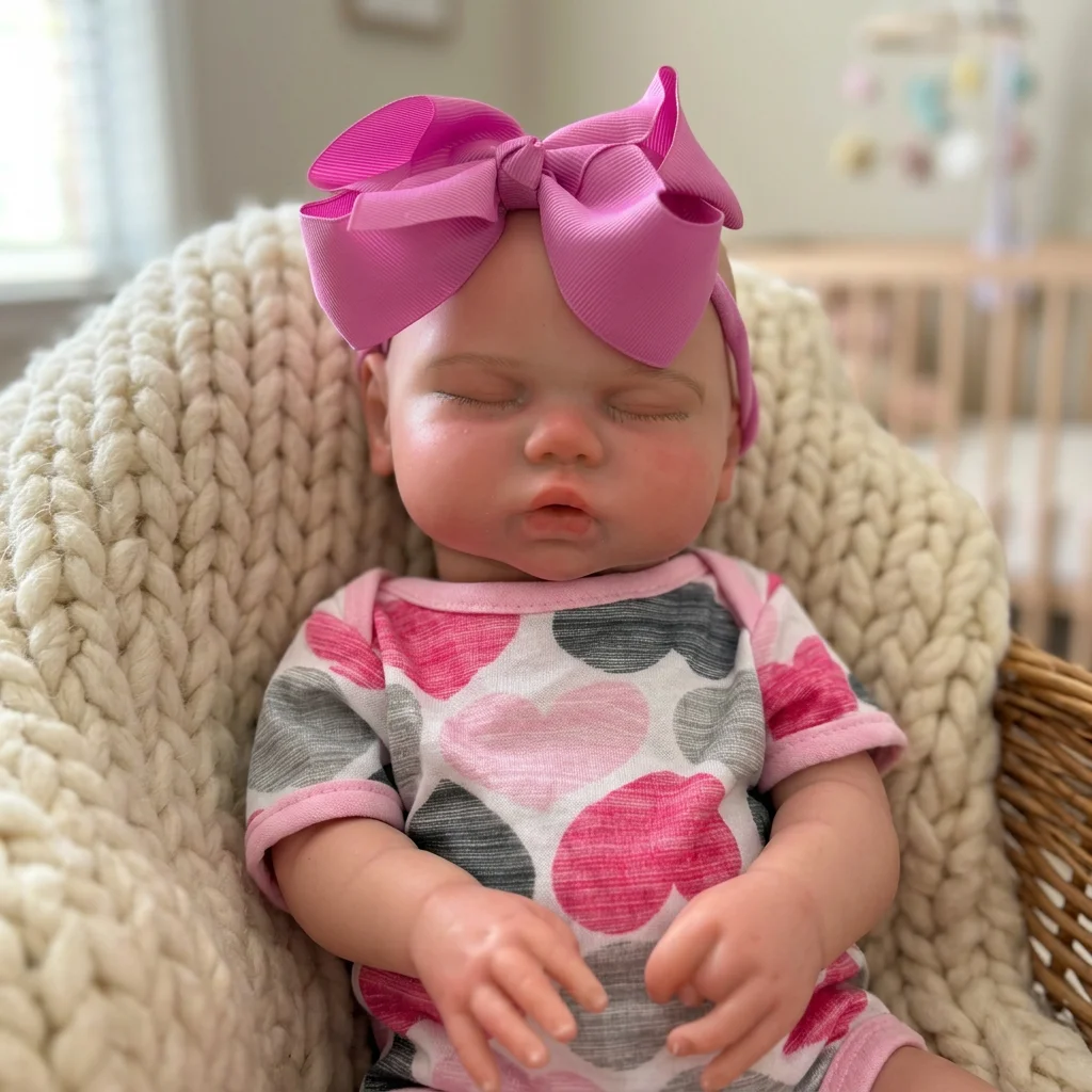 13 Inch Gender‑Neutral Full Silicone Reborn Doll Bald Design Lifelike Hand Painted Waterproof Collectible Art Ornament for Gift