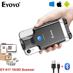 Eyoyo EY-017 Bluetooth QR 2D Barcode Scanner Portable Wireless 1D Laser Bar Code Reader for Mobile Scanning UPC/EAN/PDF417 etc.