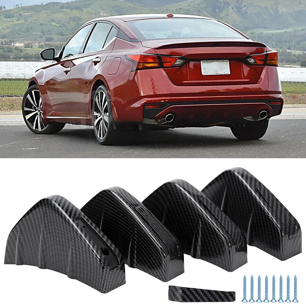 

LAICY for N-issan Altima 2010-2020 Modified Rear Bumper Lip Diffuser Splitter Spoiler Shark 4-Fins Car Bumper Lip Anti-crash