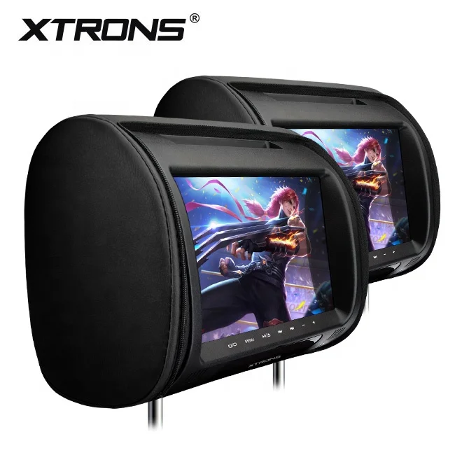 XTRONS 2X9 بوصة شاشة LCD أنيقة لمسند رأس السيارة ومشغل DVD مع غطاء سحاب لمراقبة المقعد الخلفي للسيارة #3