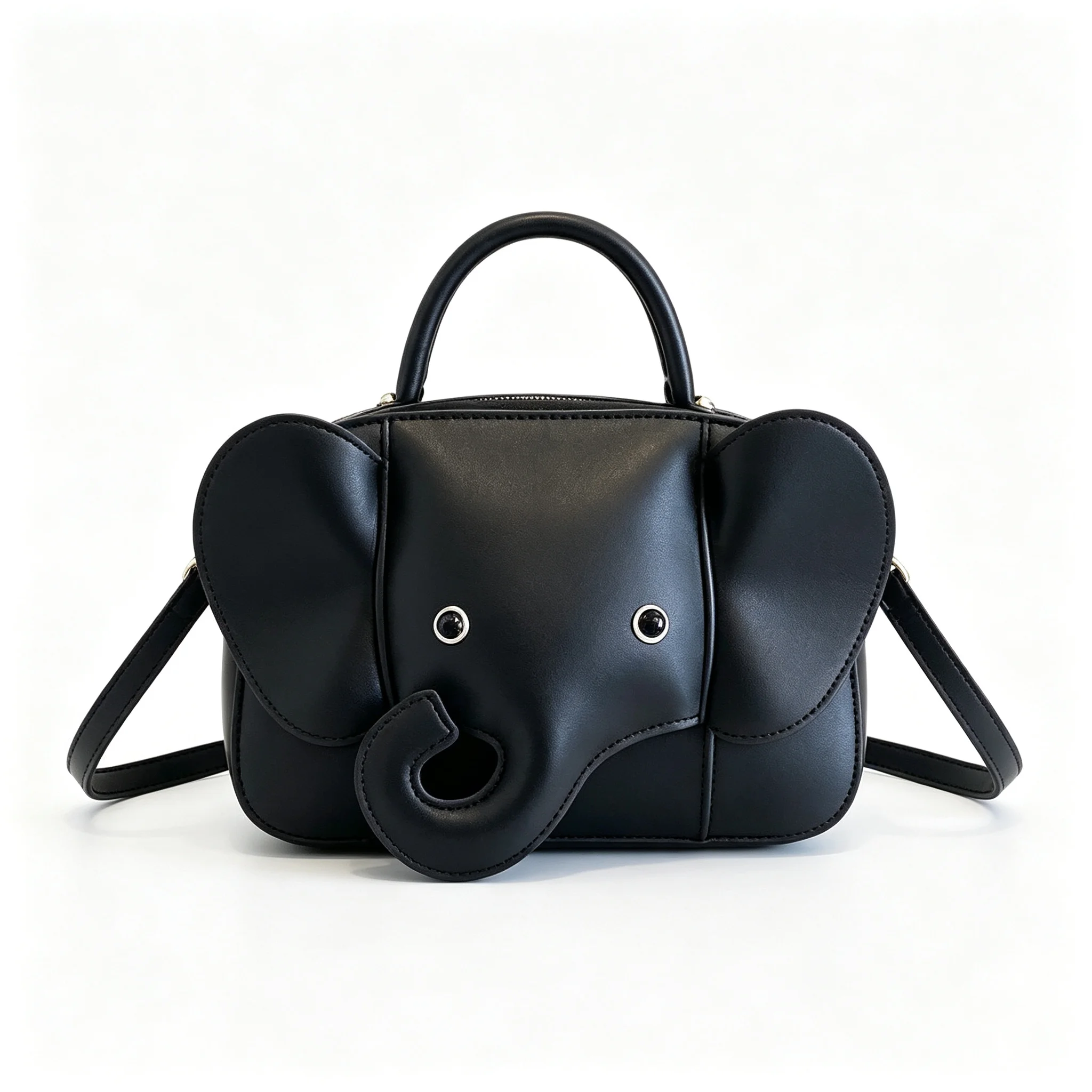 Gray Yellow Golden Beige Red Coffee Brown Black Cute Elephant Shape PU Leather Handbag Multi-layer Crossbody Shoulder Bag Purse