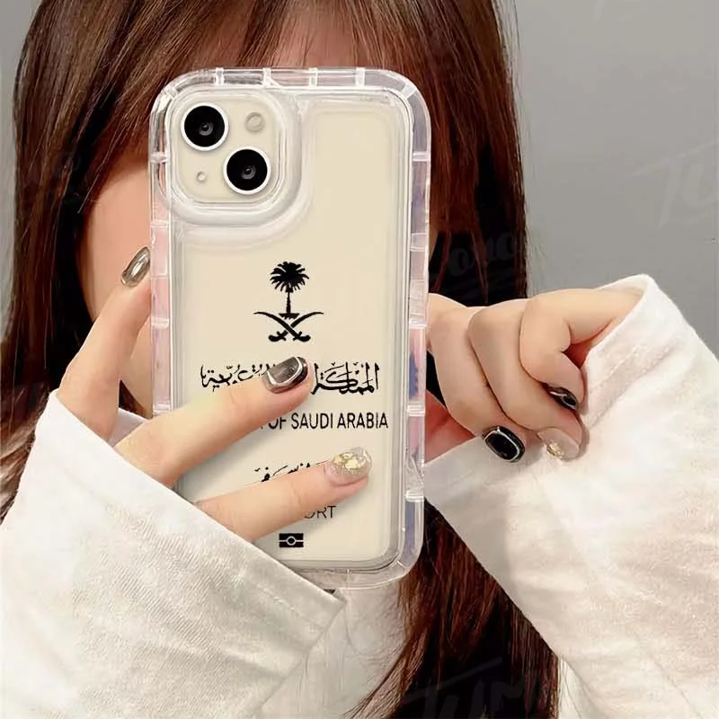 Kingdom Of Saudi Arabia Case For iPhone 16 15 14 13 12 11 Pro Max XS X XR 8 7 Plus SE 2020 Printing Clear Silicone Painting Capa