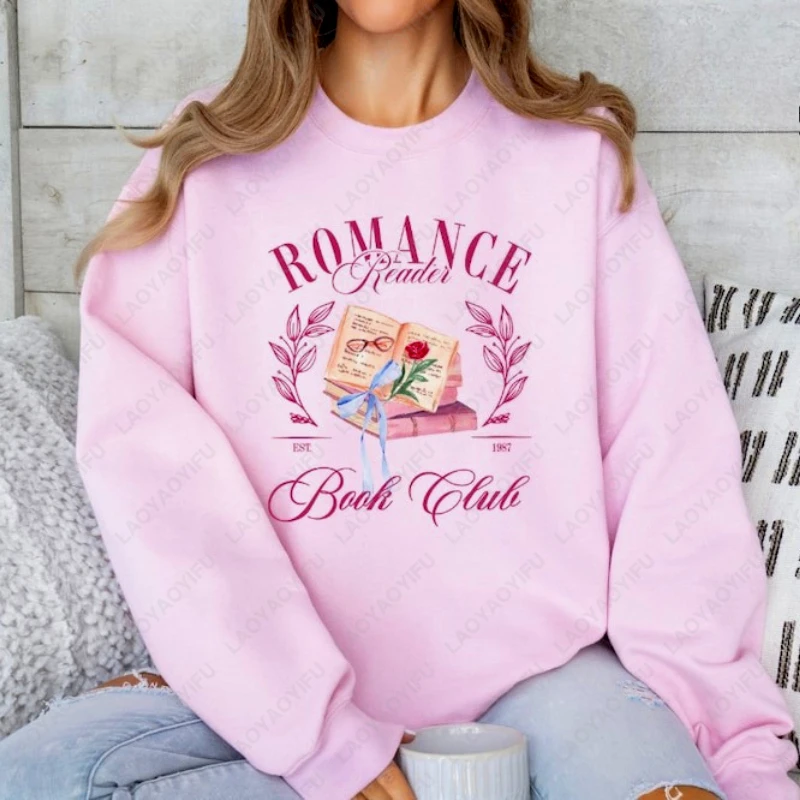 

Romance Reader, милый простой милый стильный повседневный зимний свитшот для взрослых, забавная кокетка, книжный клуб, новинка, женский пуловер в стиле ретро