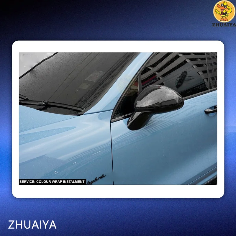 ZHUAIYA Hyper Gloss Metallic الصين الأزرق الفينيل التفاف فيلم تغليف السيارة لالتفاف فقاعة الحرة سهلة التركيب 1.52x17M #5