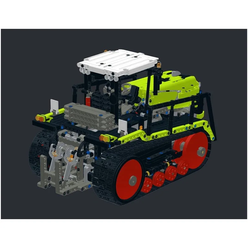 MOC-228956 Gąsienicowy Traktor Rolniczy Model Klocków Konstrukcyjnych 1600 Części MOC Kreatywne Chłopcy Dzieci Urodziny Klocki Zabawki Prezenty
