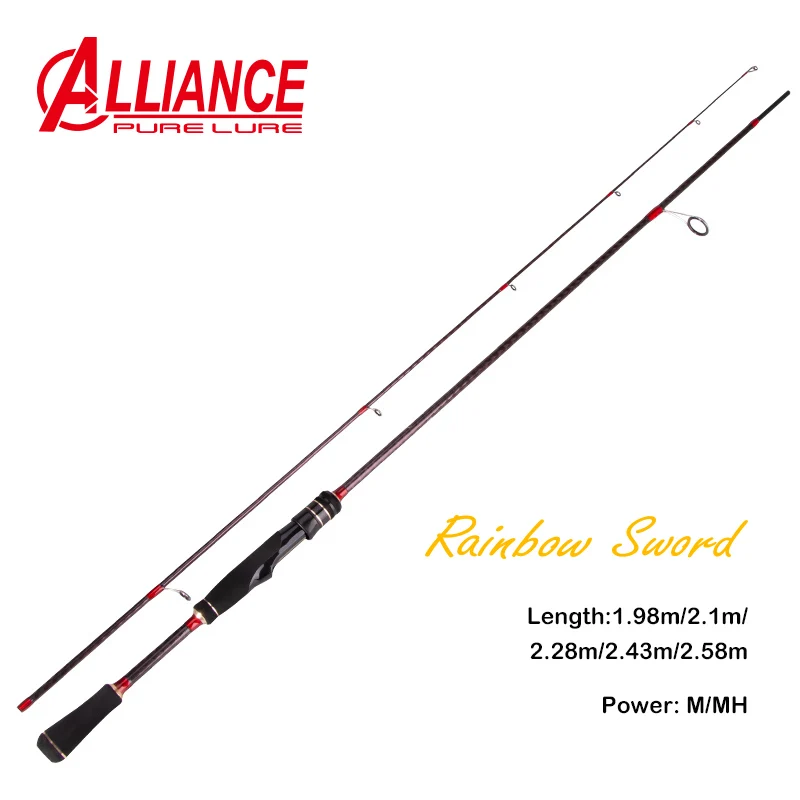 

RAINBOW SWORD Спиннинговая удочка для литья Fuji Ring F Action Lure Rod Высокоуглеродистая удочка для щуки с окунями