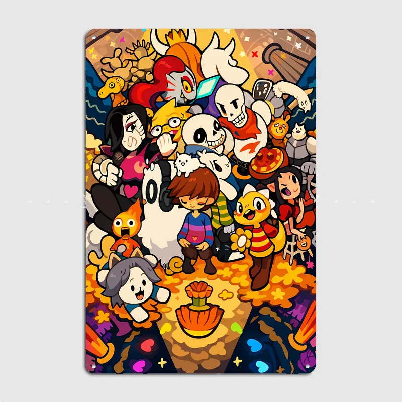 Undertale Characters Group Poster Metal Sign Club Custom Bar Room Decoration Bedroom Indoor Decor Home Wall Decor Posters