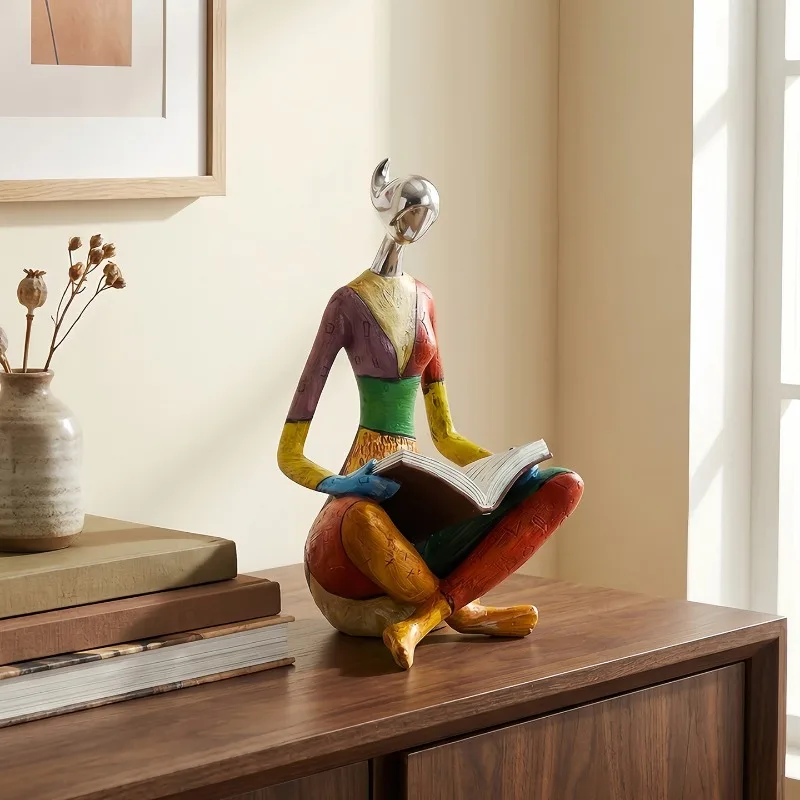 Medieval abstract figure ornament, living room porch bookcase, home decoration resin handicraft ornament