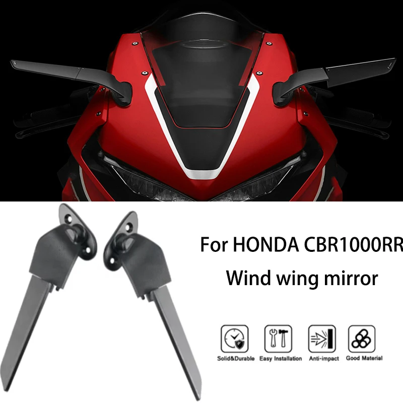 MTKRACING For HONDA CBR1000RR 2008-2017 Rearview Mirrors Wind Wing Adjustable Rotating Side Mirror Winglet