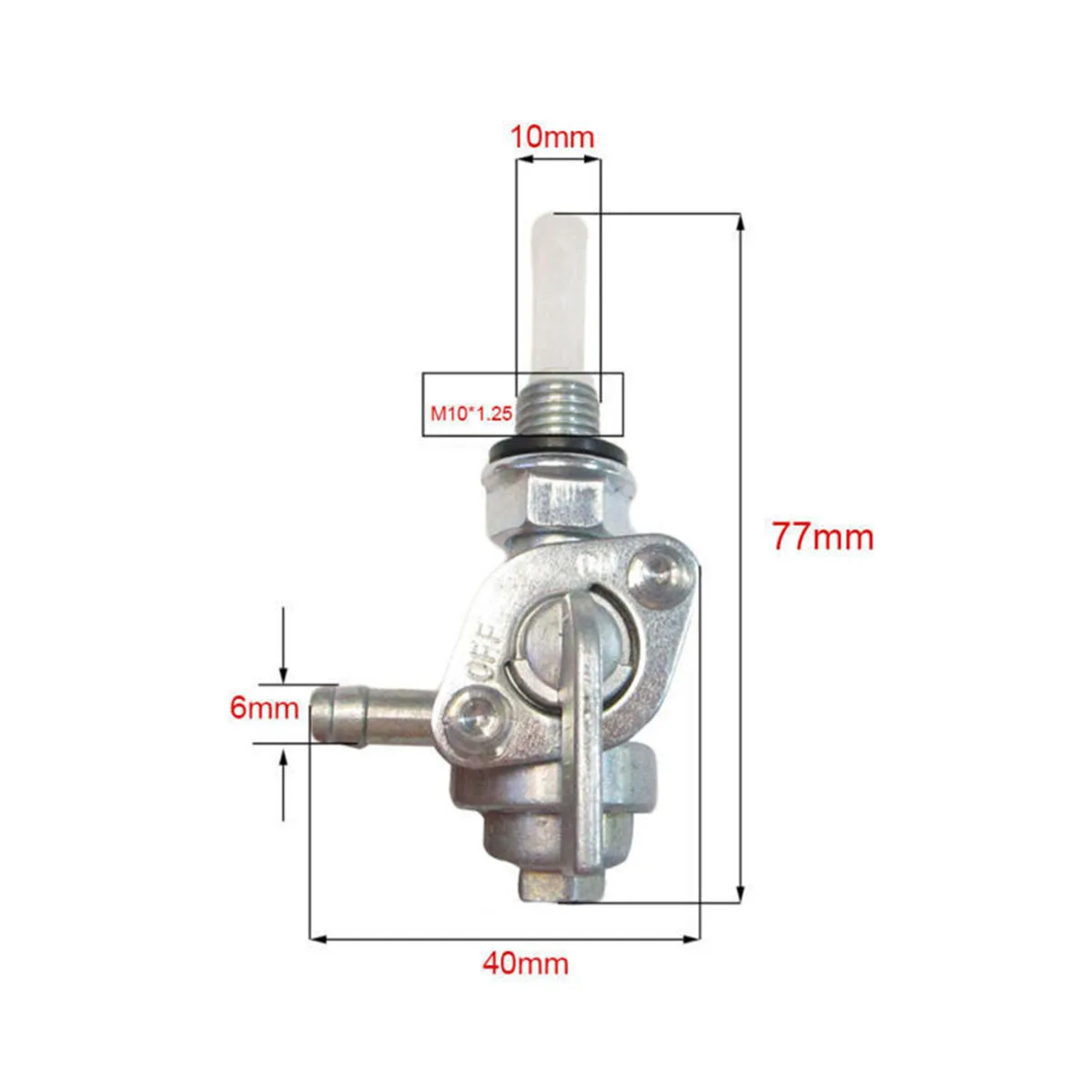 2Pcs M10x1.25 Motorcycle Gas Tank Fuel Switch Shut Off Valve Pump Tap Petcock Generator Oil Tank Taps Gas Engine Tank 1/4