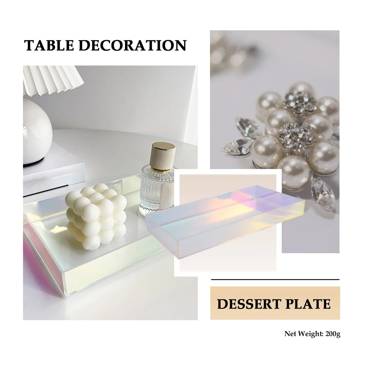 Bandeja De Copo De Água Acrílica Transparente Bandeja De Armazenamento De Jóias De Xícara, Cor Simples Criativa Bandeja Decorativa De Sobremesa