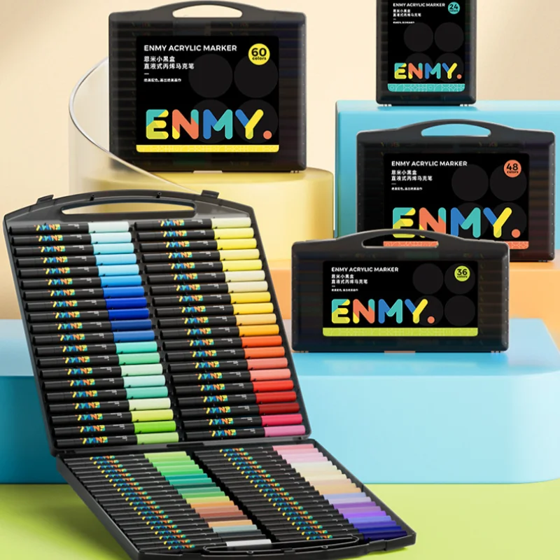 

24/36/48/60 Colors Markers Tip Art Supplies Drawing Brush Pen Colors Set For Gift Pens Pencils Writing Office School
