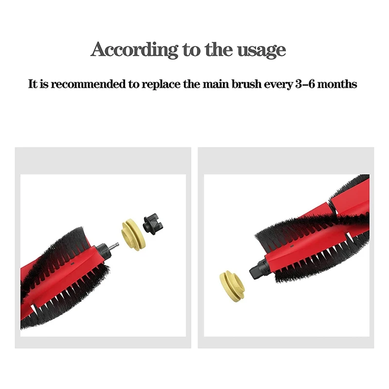 2 قطعة ملحقات متوافقة مع Roborock S4، S5، S5max، S6، S6 Pure، S6 Maxv وE، قطع غيار الفرشاة الرئيسية