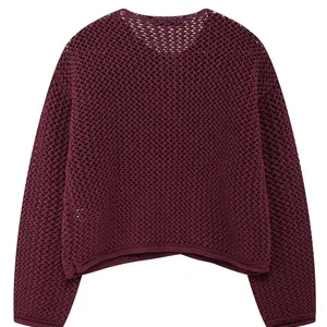 Traf Herbst Winter Mesh Cardigans für ungezwungene Frauen Knopf Langarm weibliche Nachthemd 2024 Fashion Lose Lady Strickdigans Mantel 12 Hauptverkäufe hauptsächlich weiblicher Tricot - №1