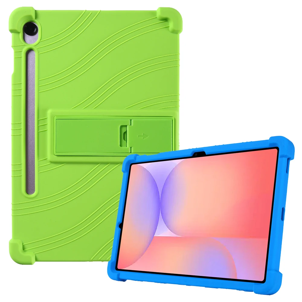 For Samsung Galaxy Tab S10 Lite Case Adjustable Kickstand Silicone Tablet Protective Cover - Green