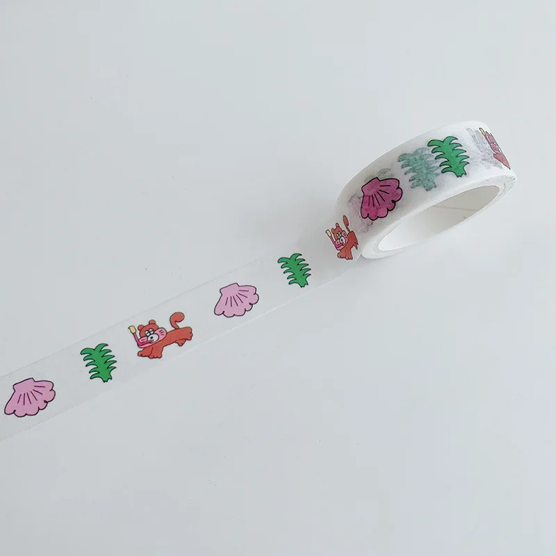 

5 м корейская клейкая лента в стиле Ins с мультяшными рисунками собак и кошек, рулон наклеек для дневников, скрапбукинга и поделок своими руками