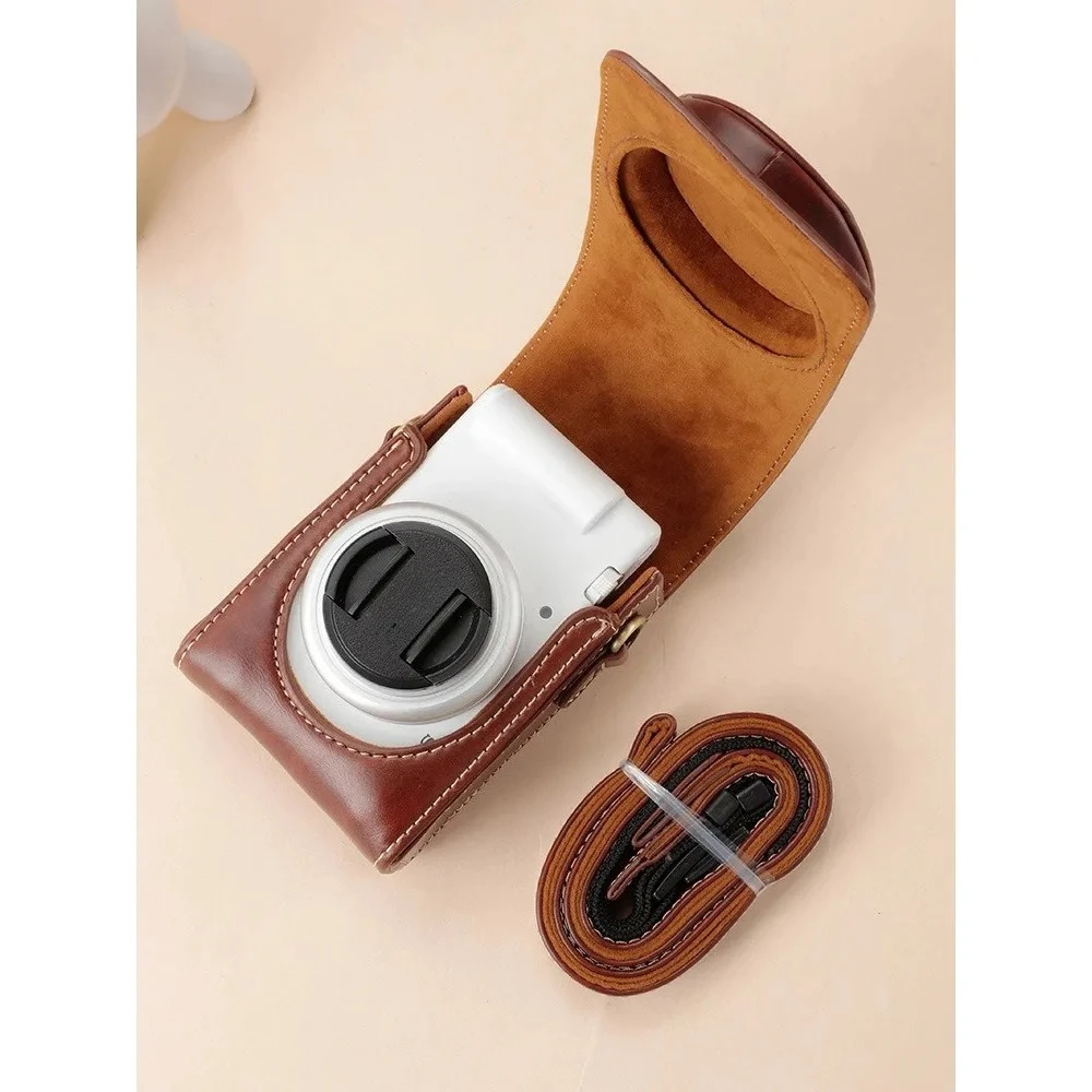 For Sony RX100 ZV1F ZV1 PU Leather Camera Case For Canon G7X3 G7X2 SX740 SX720 G9X Camera Bag portable protective case