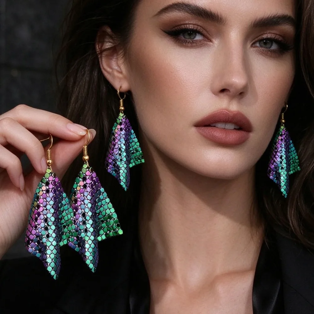 Small Checkered Tassel Drop Earrings Long Dangle Earrings for Women Bridal Evening Party Dress Fashion Stud Accessories
