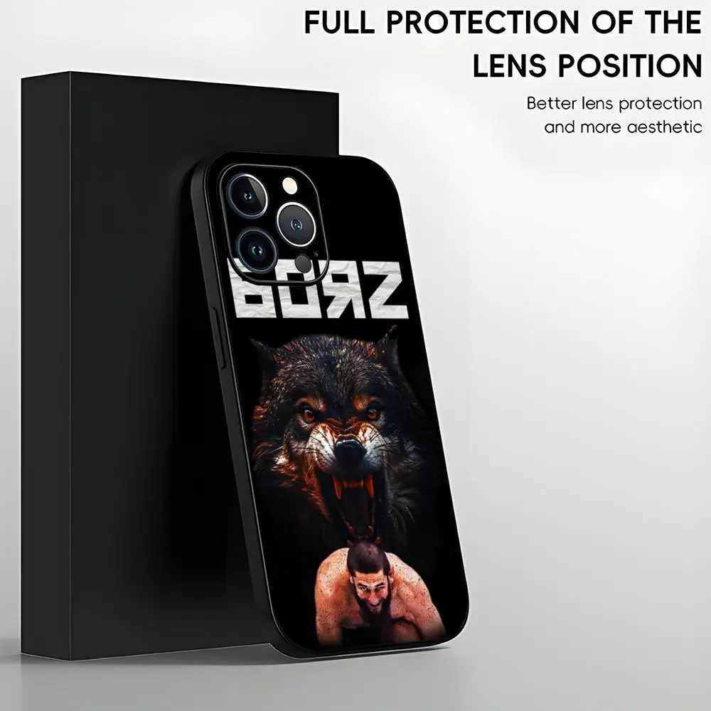 Fighting u-ufc C-Chimaev Cool Phone Case For iPhone 16 15 14 13 12 11 X XR XS MAX 8 Plus Mini Pro Max Soft Black Phone Cover