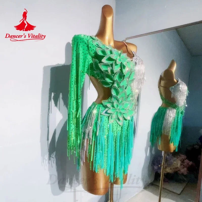 Latin Dance Performance Dress Women Customsized Rumba Chacha Tanog  Competiton Professional Costume Skirt Latin Dresses for Girl - AliExpress  200000532