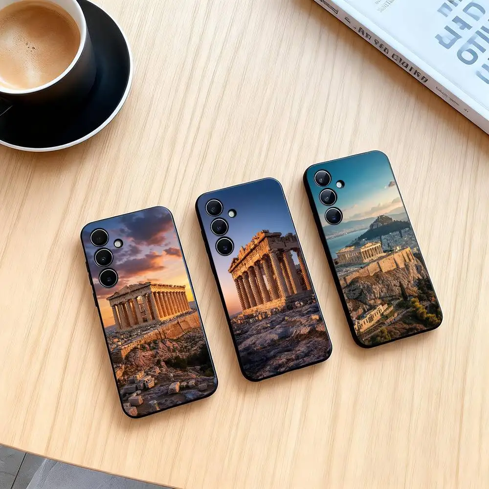 Acropolis of Athens  Phone Case Black Silicone Soft For Samsung Galaxy A73,A72,A71,A70,A53,A52,A51