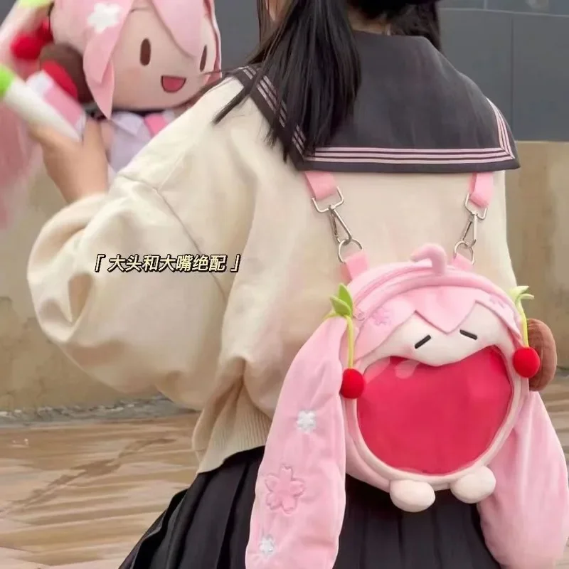 Hatsune Miku anime cartoon Sakura Mirai backpack cute kawaii plush jk bag fashionable birthday gift peripheral accessories