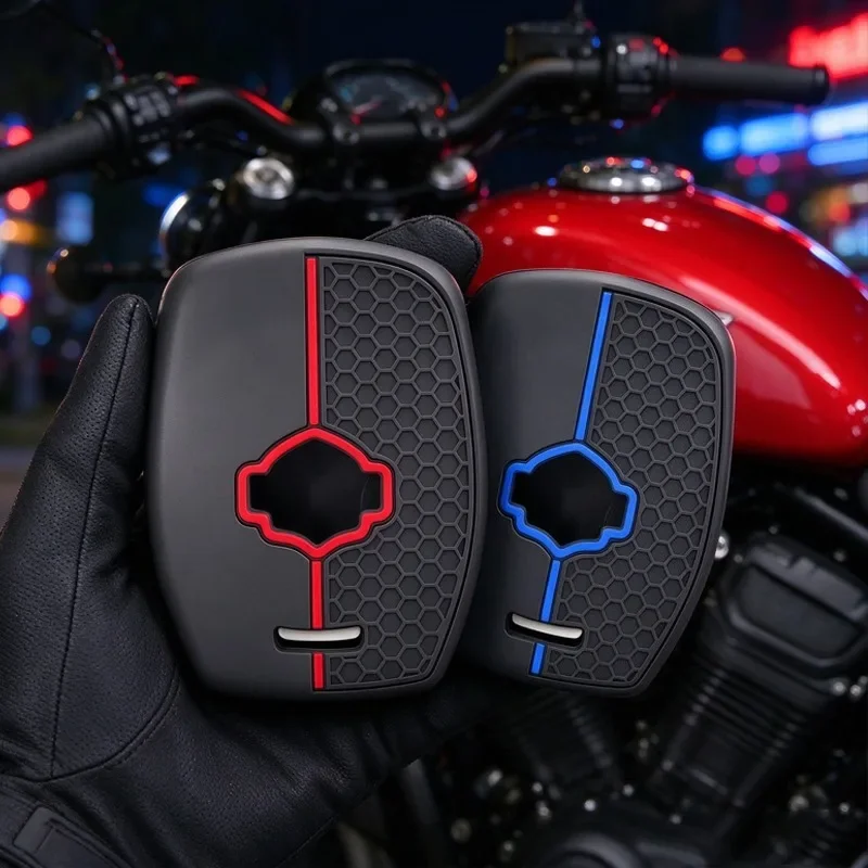 Key Fob Cover Motorcycle Silicone Protective Fashion Key Case Keychain for Harley RA1250 RH1250 Pan America 1250 Sportster 1250S