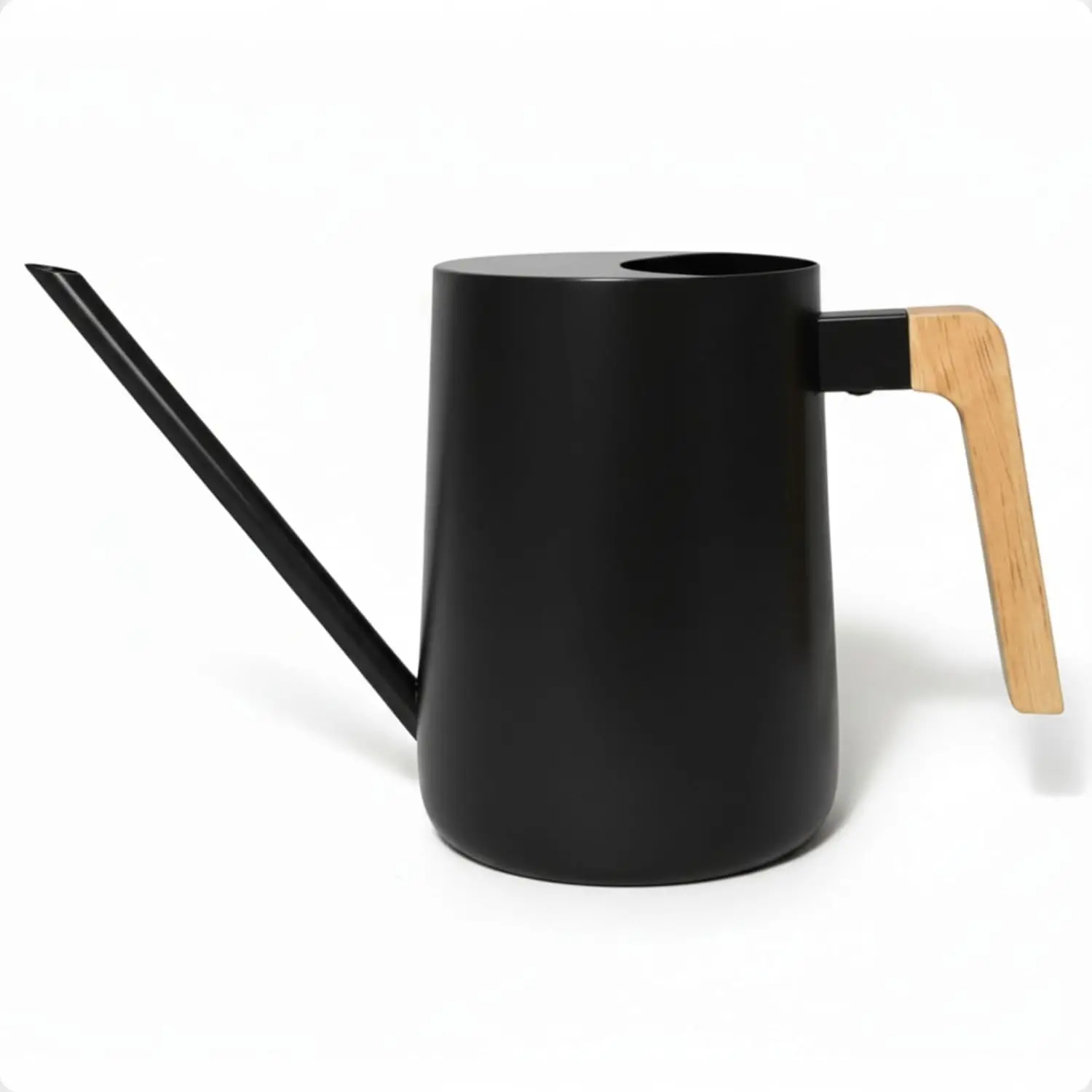 

Металлическая лейка 35 унций с длинным носиком и деревянной ручкой для комнатных растений, суккулентов, кактусов - мягкий поток, без проливаний