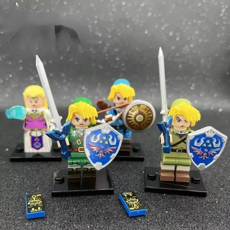 Zelda Tears of The Kingdom Link Mini Bricks Action Figure Assembly Toy Cartoon Building Blocks Boys Model Accessories Xmas Gifts